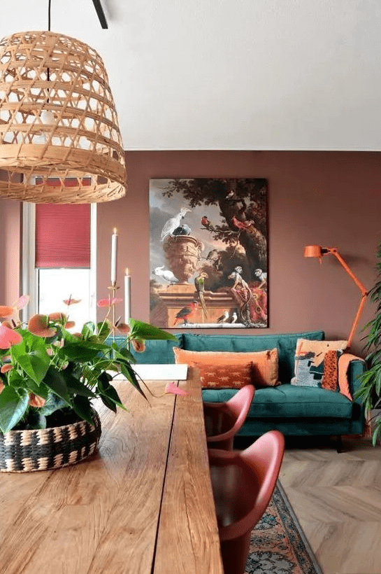 a cozy brown living room design