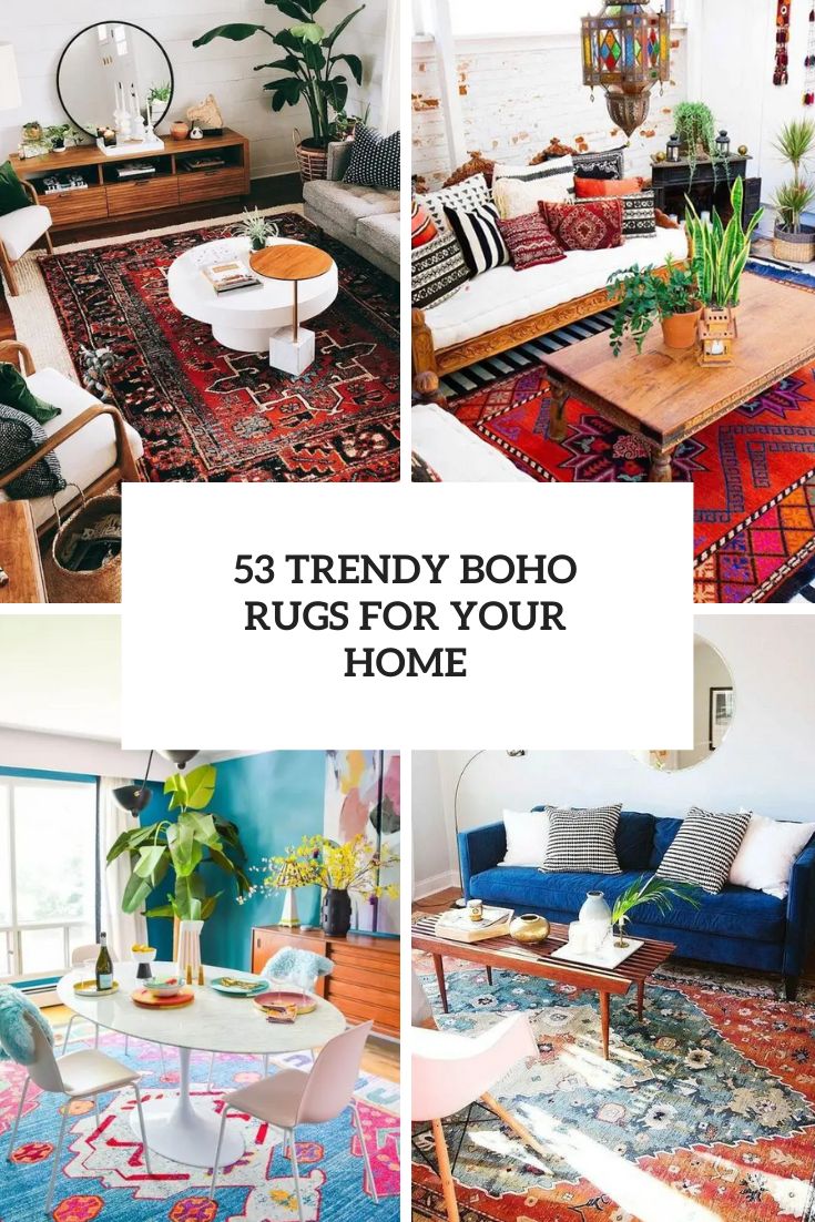 53 Trendy Boho Rugs For Your Home cover