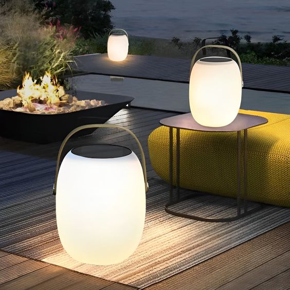 stylish modern portable outdoor lamps with a laconic design are amazing for any modern space, both indoors and outdoors
