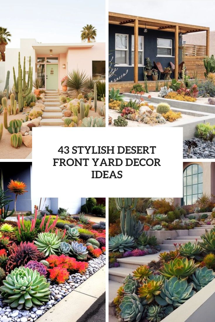 43 Stylish Desert Front Yard Decor Ideas