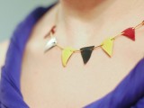 Simple DIY Leather Pennant Necklace
