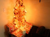Cardboard Christmas Tree With Lights