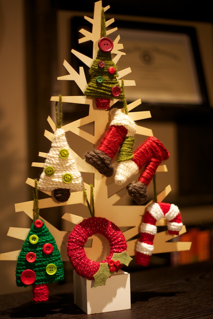 Handmade Cardboard Christmas Tree Ornaments