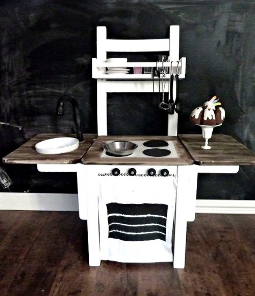 Amazing DIY Play Kitchen For Your Kids (via shelterness)