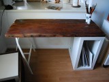 DIY Reclaimed Wood Desk With IKEA Storage