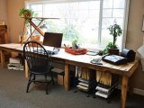 Large DIY Desk Of Reclaimed Wood Pallets
