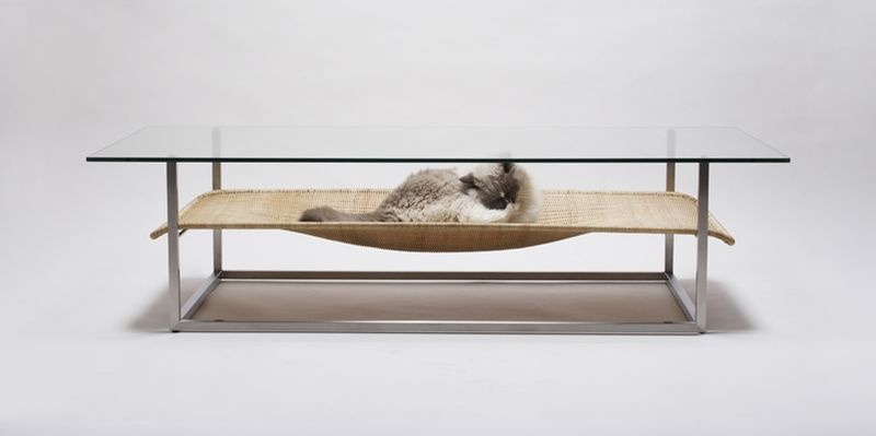 Coffee Table With Integrated Cat Hammock (via)