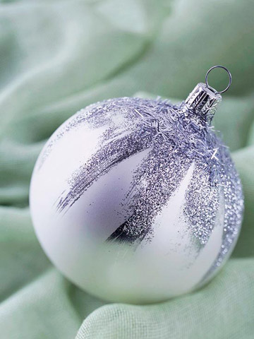 DIY Silvery Snow Capped Christmas Ornament