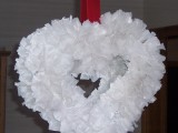 DIY Valentine Wreath Made Of Grocery Bags