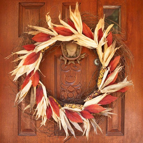 Indian Corn Thanksgiving Wreath