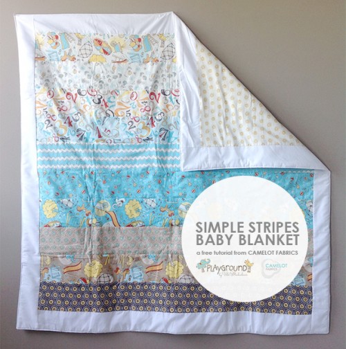 striped baby blanket (via camelotfabricsblog)