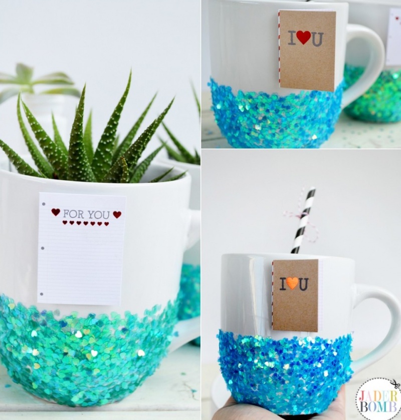Adorable Diy Glittered Mugs For Valentines Day And Not Only
