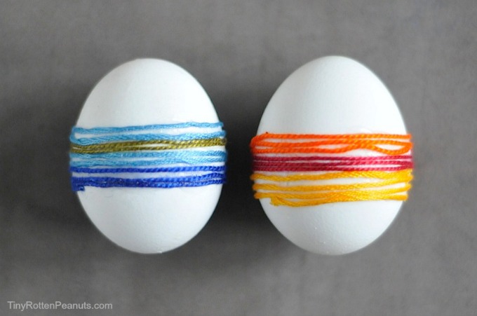 colorful thread eggs