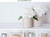 tin can rope vase