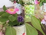 colorful paper tin can vases