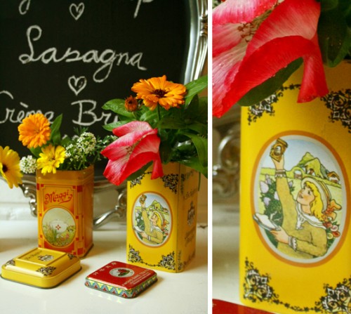 recycled tin vases (via bywilma)