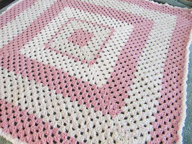 crocheted giant granny square blanket