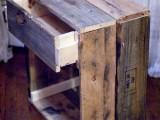 salvaged wood side table