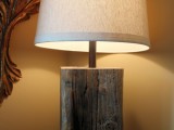 salvaged wood table lamp