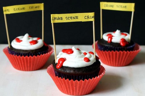 crime scene cupcake topper (via celebrations)