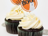 black and orange cupcake toppers