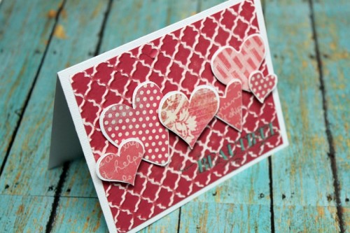 pretty pink heart card