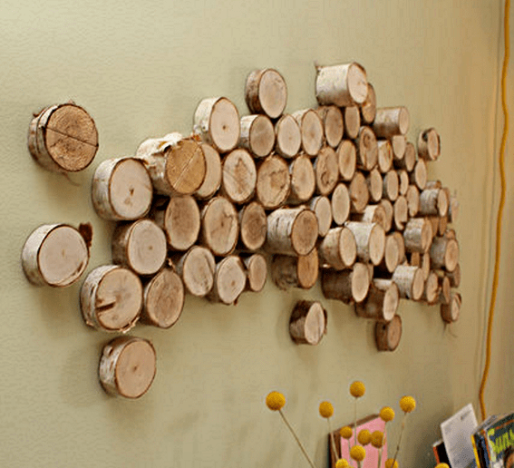 log slices wall art