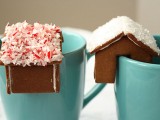 gingerbread house on the rim of your mug