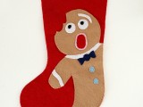DIY gingerbread felt stocking