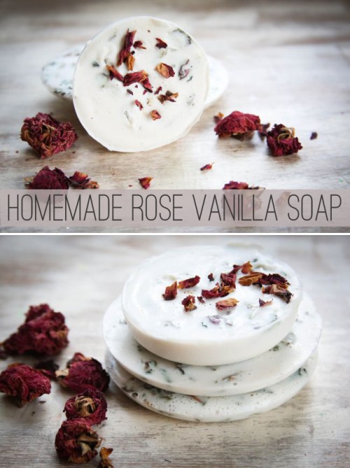 vanilla and rose soap (via henryhappened)