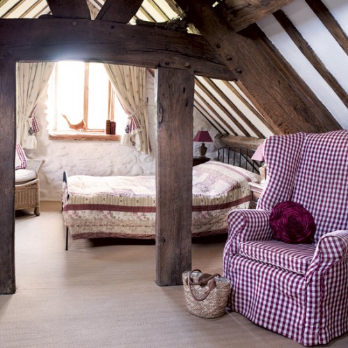 exposed wooden beams are one of those things that make attic space so cool