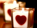 heart embed candles