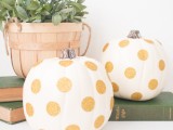 glitter polka dot pumpkins