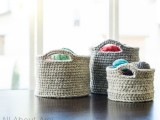 big crochet baskets
