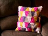 geometric crochet pillow