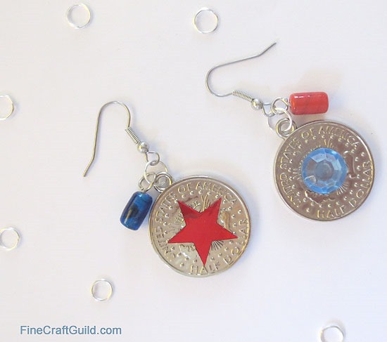 coin charms earrings (via finecraftguild)