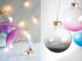 Ombre glass ornaments