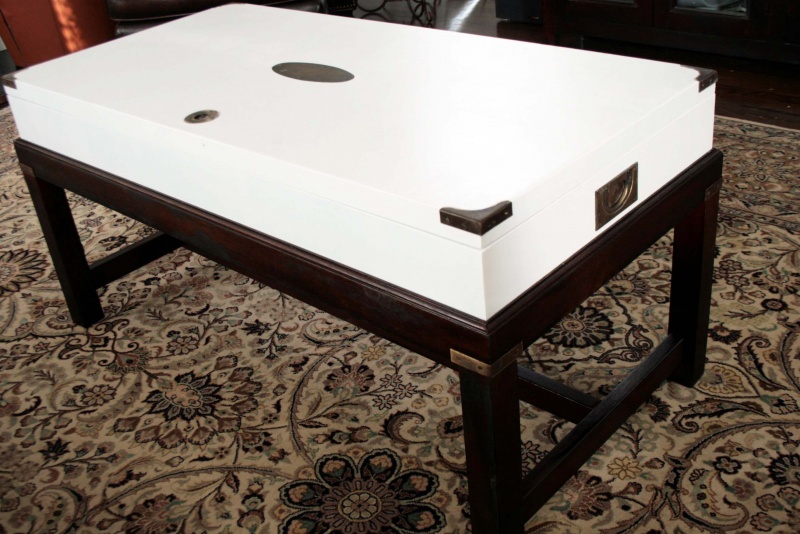 stylish dark and white coffee table makeover