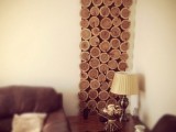 cedar log wall decor
