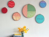 rainbow hoop wall art