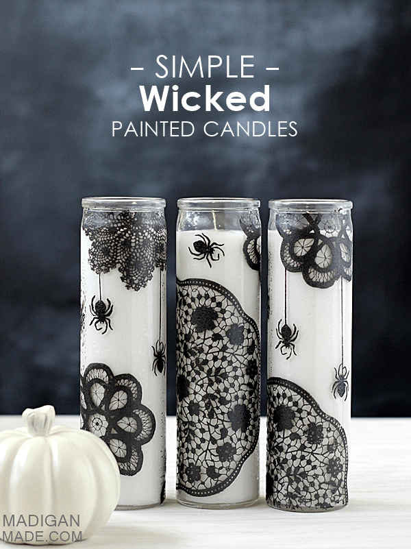 wicked painted candles