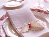 holly leaves and jingle bells napkin rings
