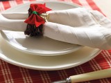 red bow and bell napkin ring