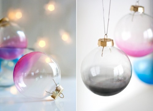Awesome Diy Ombre Glass Ornaments For Winter Decor Shelterness - Diy Glass Ornaments With Pictures