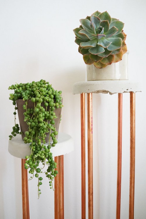 copper plant stand (via camillestyles)