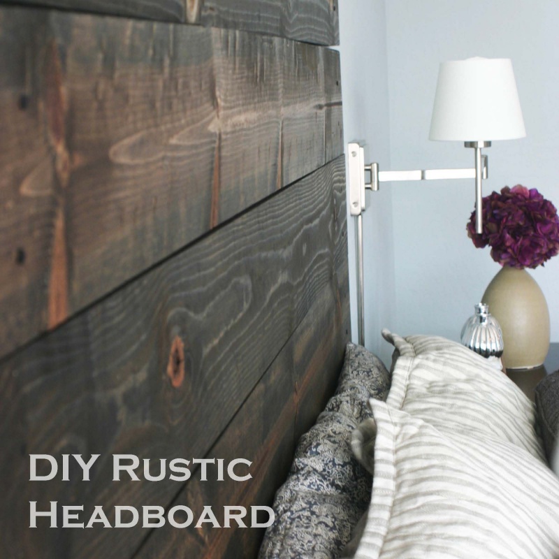 stained wood headboard