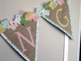 burlap and letters spring bunting