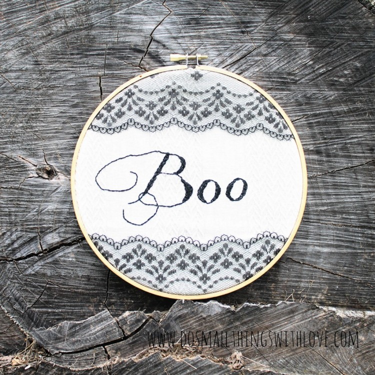 Halloween embroidery hoop art