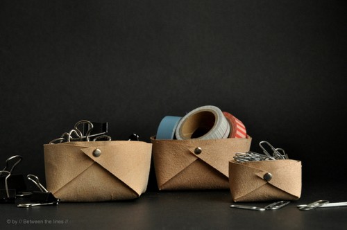minimalist leather storage baskets