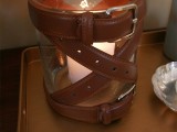 leather strap candle holder